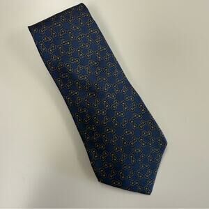 Hermes Navy Patterned Tie